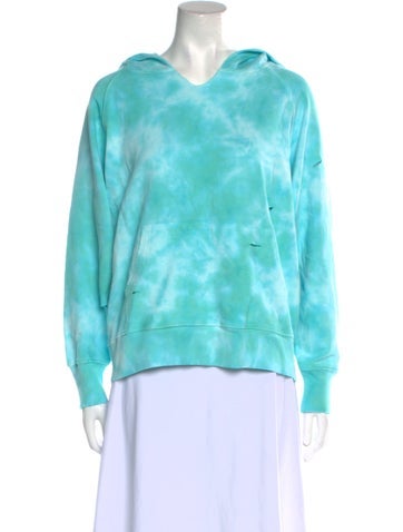LoveShackFancy Tops Tie-Dye Print V-Neck Sweatshirt One Size
