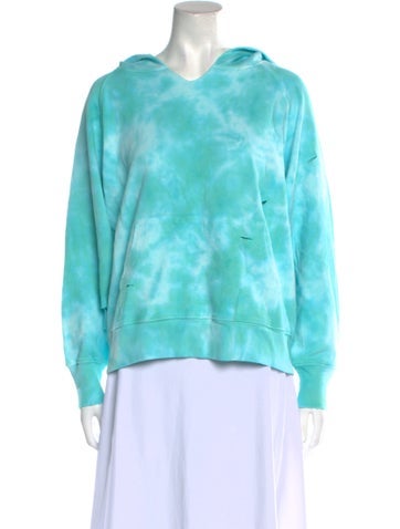LoveShackFancy Tops Tie-Dye Print V-Neck Sweatshirt One Size
