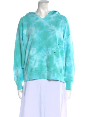 LoveShackFancy Tops Tie-Dye Print V-Neck Sweatshirt One Size
