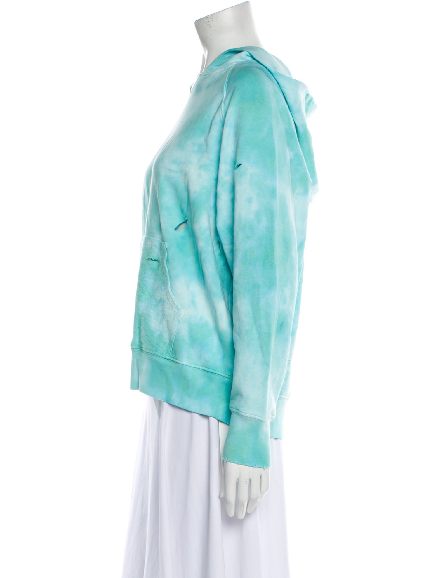 LoveShackFancy Tie-Dye Print V-Neck Sweatshirt