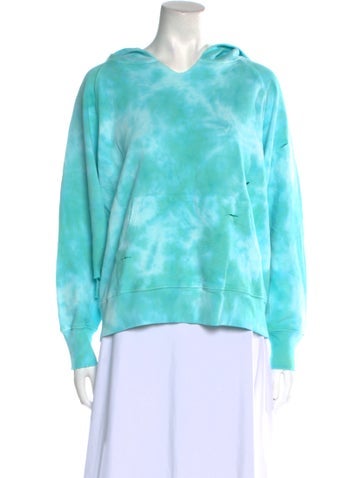 LoveShackFancy Tops Tie-Dye Print V-Neck Sweatshirt One Size