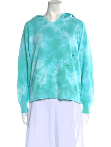 LoveShackFancy Tops Tie-Dye Print V-Neck Sweatshirt One Size
