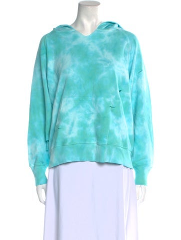 LoveShackFancy Tops Tie-Dye Print V-Neck Sweatshirt One Size
