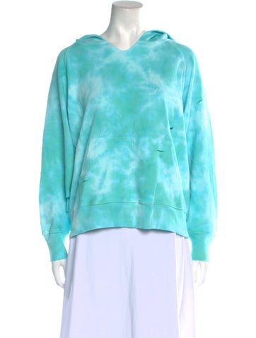 LoveShackFancy Tops Tie-Dye Print V-Neck Sweatshirt One Size