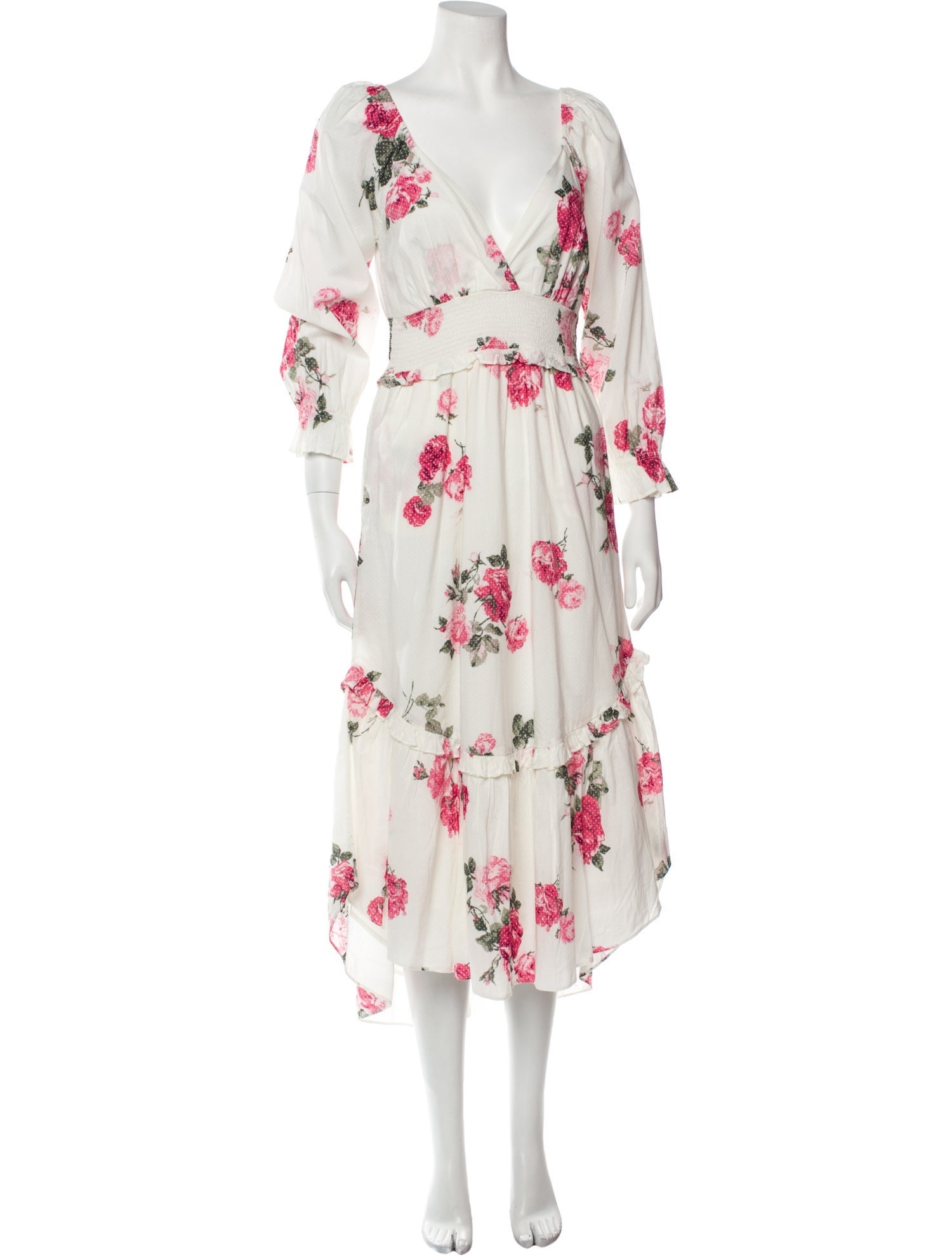 LoveShackFancy Floral Print Long Dress