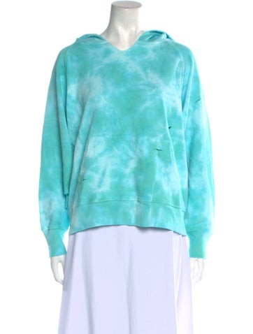 LoveShackFancy Tops Tie-Dye Print V-Neck Sweatshirt One Size