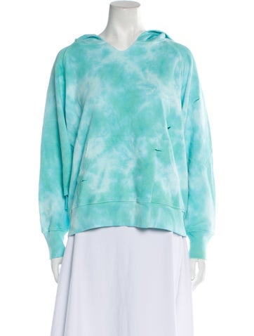 LoveShackFancy Tops Tie-Dye Print V-Neck Sweatshirt One Size