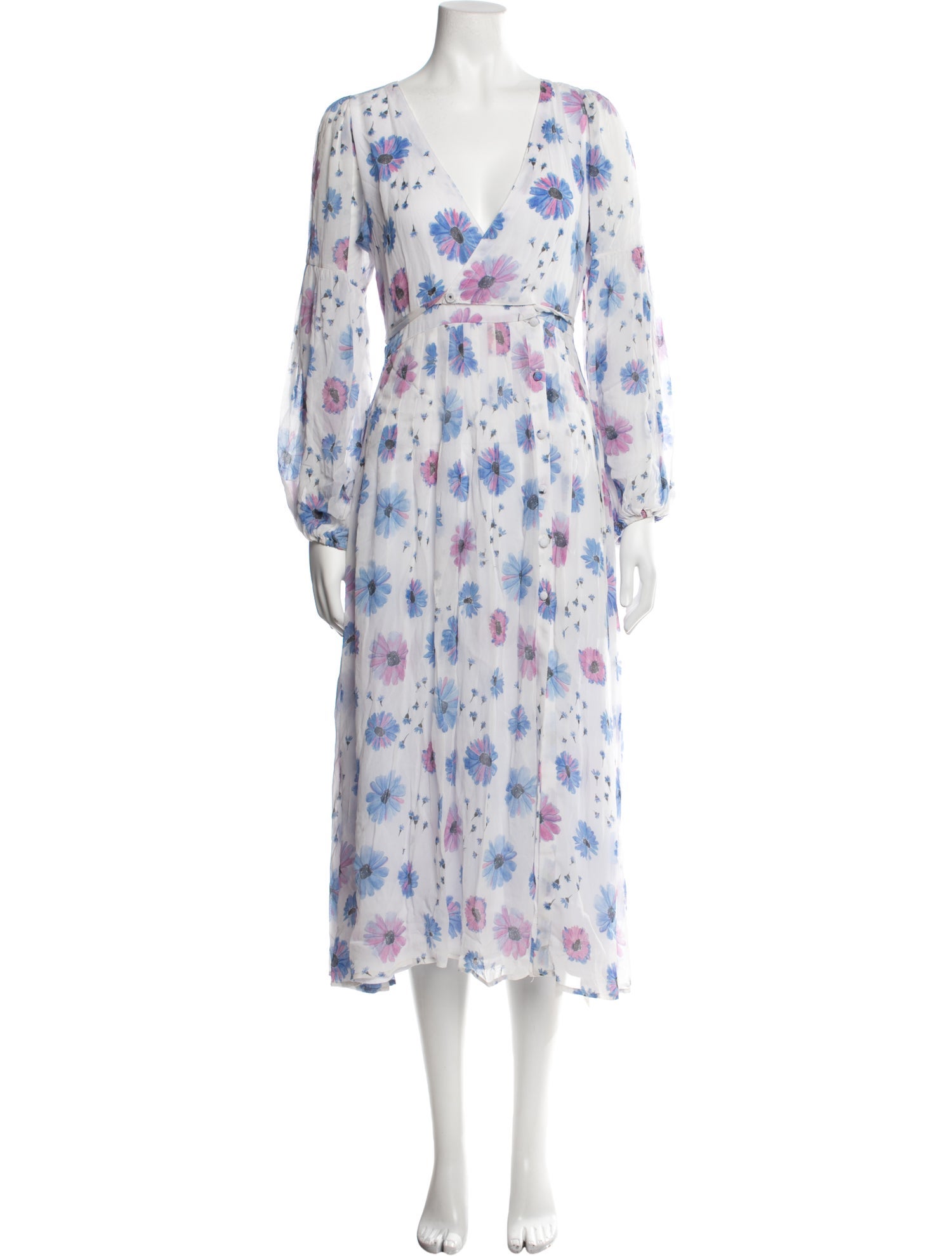 LoveShackFancy Floral Print Long Dress