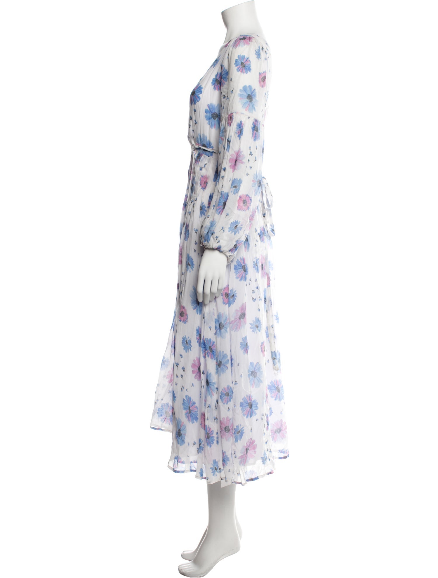 LoveShackFancy Floral Print Long Dress