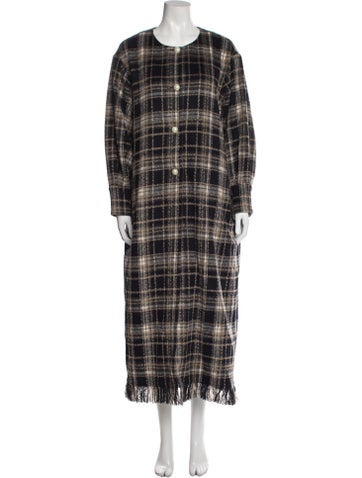 LoveShackFancy Coats Plaid Print Coat XL