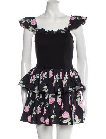 LoveShackFancy Dresses Floral Print Mini Dress S