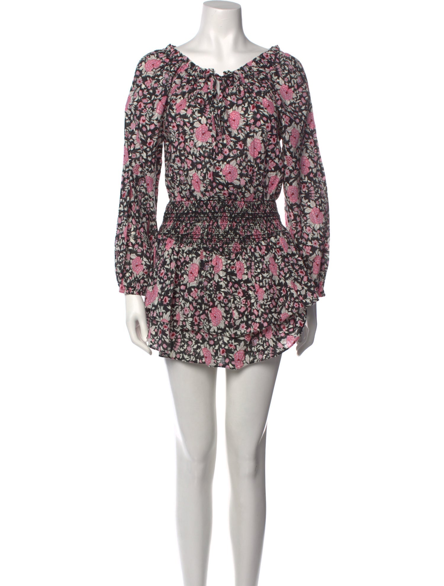 LoveShackFancy Floral Print Mini Dress