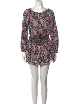 LoveShackFancy Floral Print Mini Dress