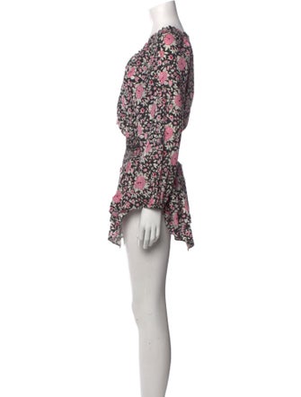 LoveShackFancy Floral Print Mini Dress