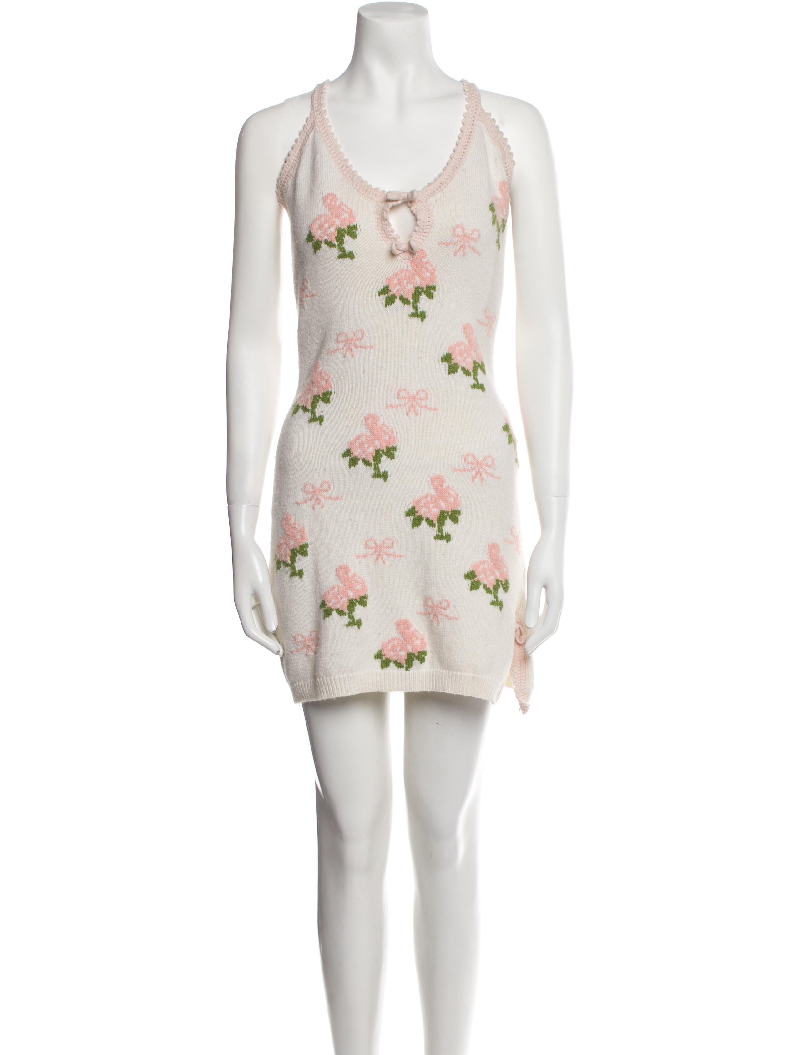 LoveShackFancy Floral Print Mini Dress