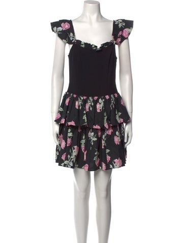LoveShackFancy Dresses Floral Print Mini Dress XXS