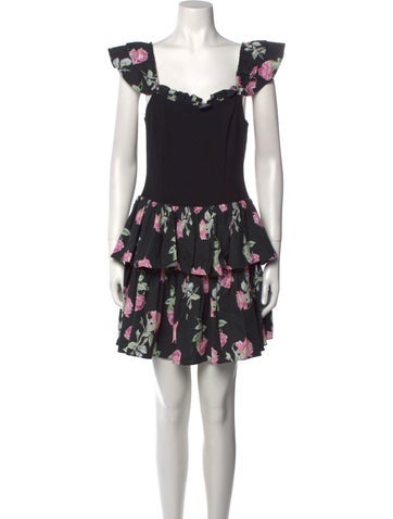 LoveShackFancy Dresses Floral Print Mini Dress XS
