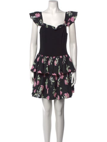 LoveShackFancy Dresses Floral Print Mini Dress XS