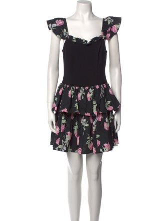 LoveShackFancy Floral Print Mini Dress