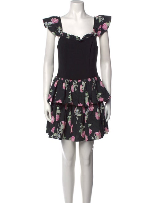 LoveShackFancy Floral Print Mini Dress