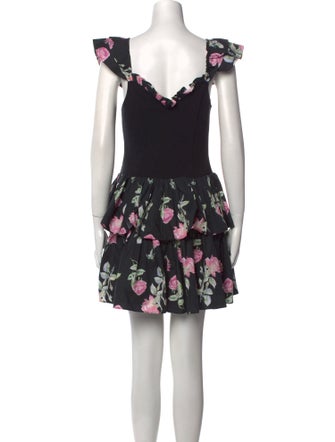 LoveShackFancy Floral Print Mini Dress