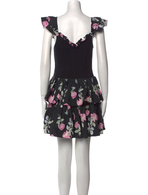 LoveShackFancy Floral Print Mini Dress