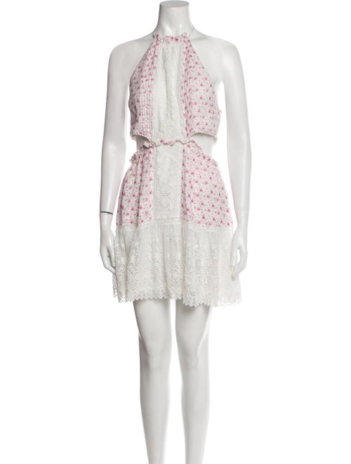 LoveShackFancy Floral Print Mini Dress