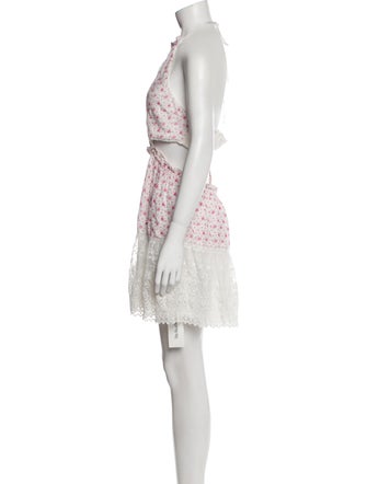 LoveShackFancy Floral Print Mini Dress