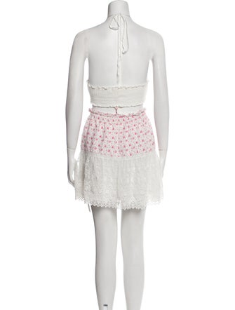 LoveShackFancy Floral Print Mini Dress