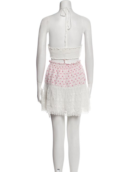 LoveShackFancy Floral Print Mini Dress