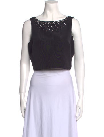 LoveShackFancy Tops Bateau Neckline Sleeveless Crop Top S