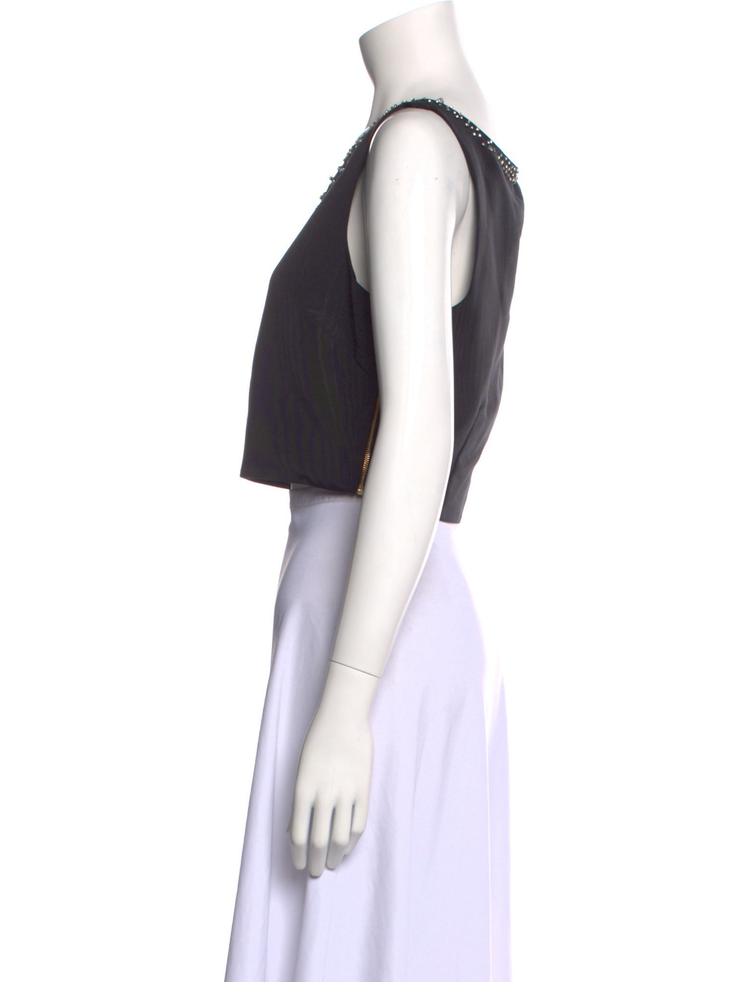 LoveShackFancy Bateau Neckline Sleeveless Crop Top w/ Tags