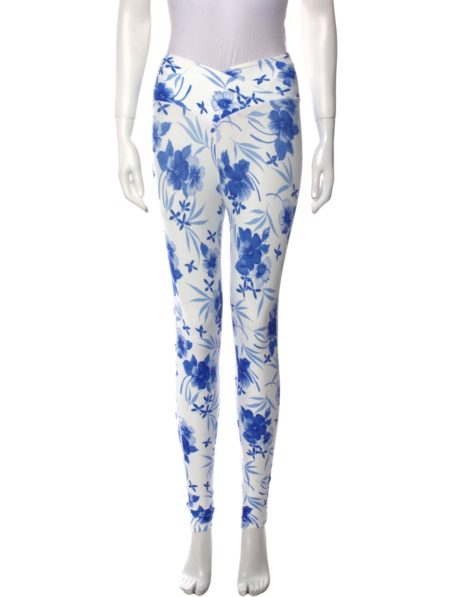 LoveShackFancy Floral Print Skinny Leg Pants