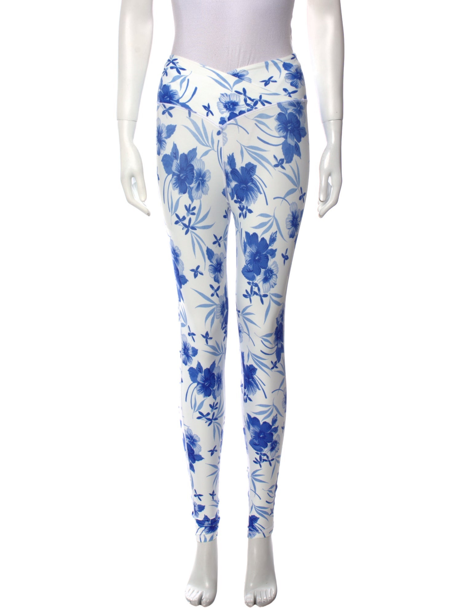 LoveShackFancy Floral Print Skinny Leg Pants