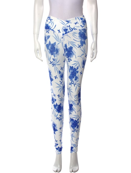 LoveShackFancy Floral Print Skinny Leg Pants