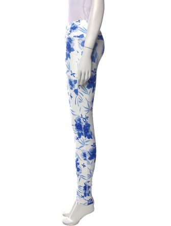 LoveShackFancy Floral Print Skinny Leg Pants