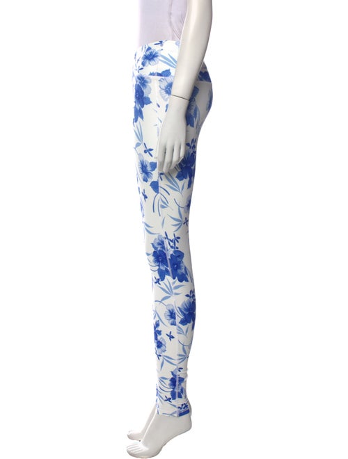 LoveShackFancy Floral Print Skinny Leg Pants