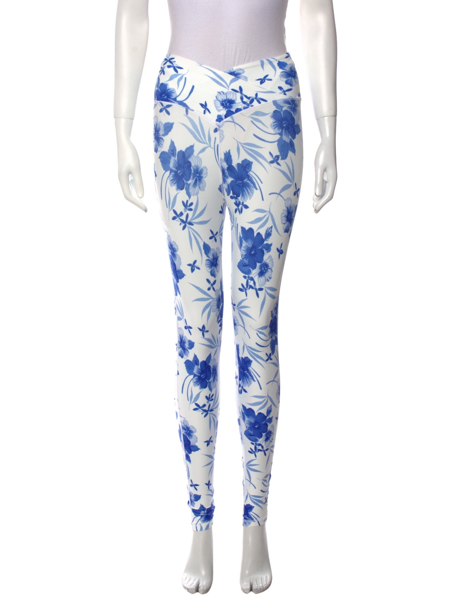 LoveShackFancy Floral Print Skinny Leg Pants