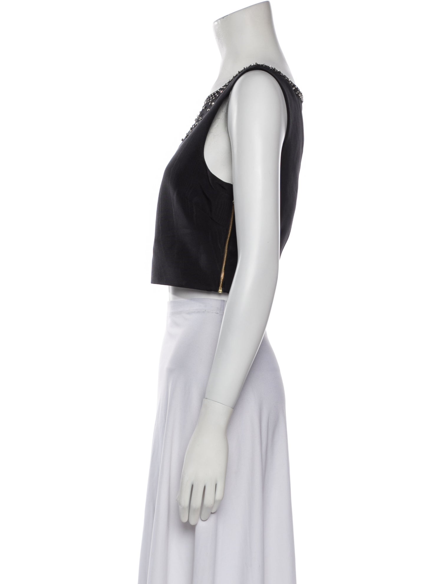 LoveShackFancy Bateau Neckline Sleeveless Crop Top w/ Tags