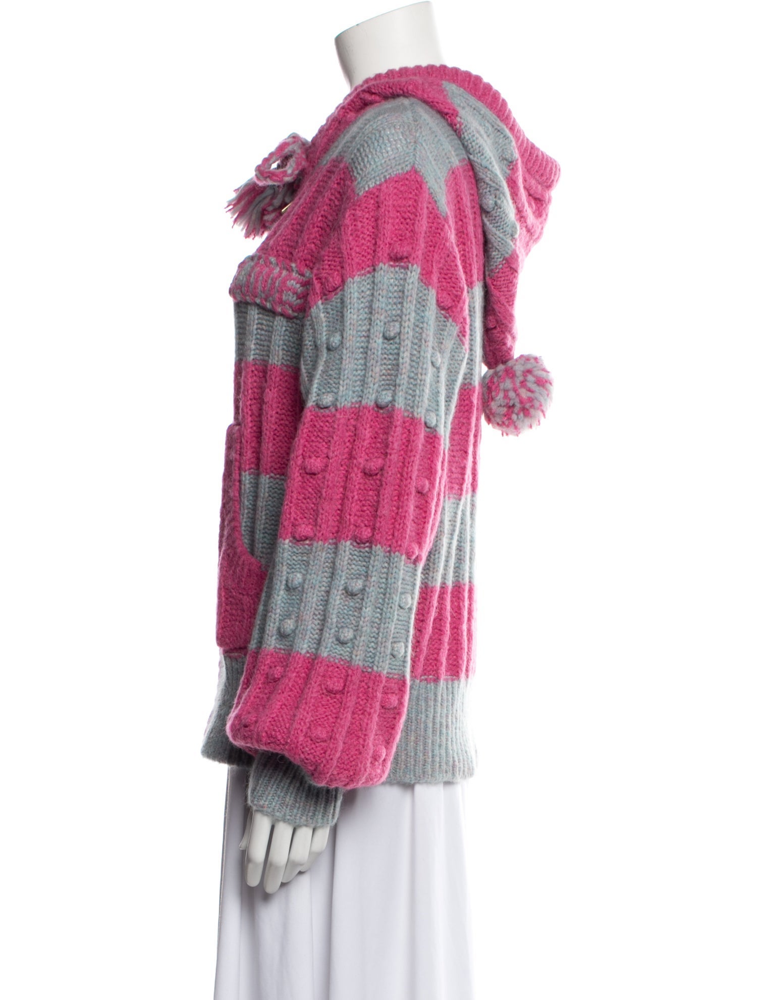 LoveShackFancy Colorblock Pattern Crew Neck Sweater