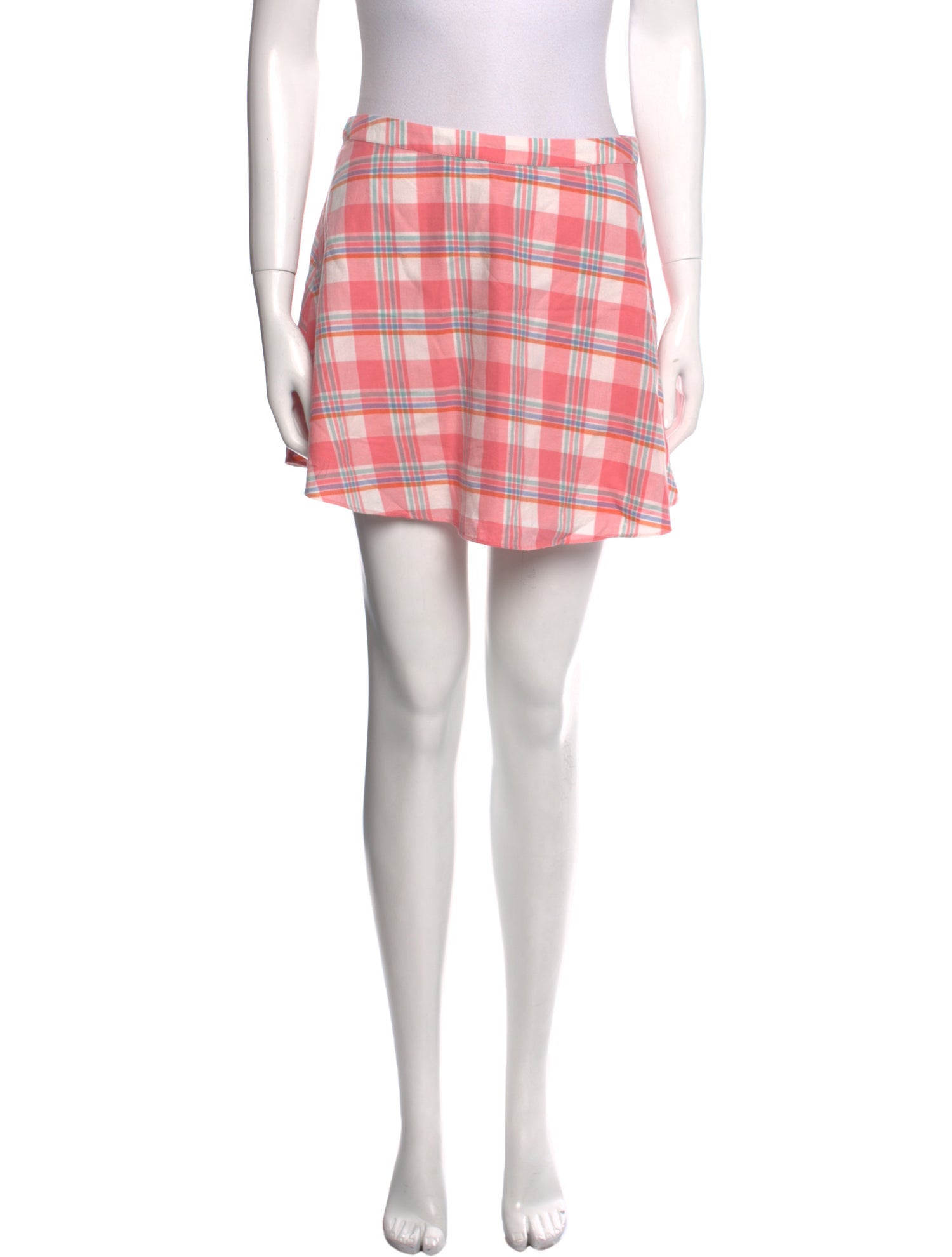 LoveShackFancy Plaid Print Mini Skirt
