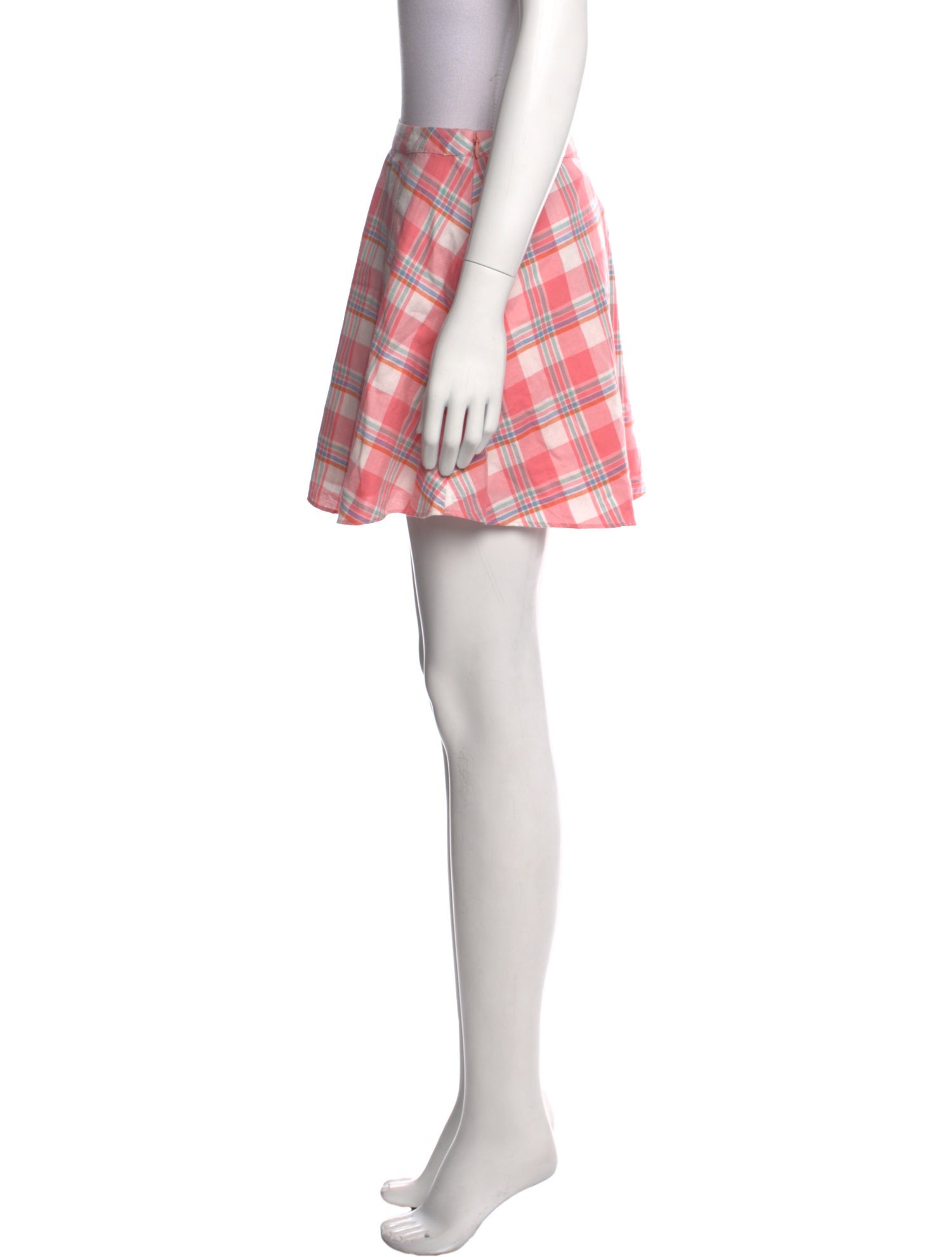 LoveShackFancy Plaid Print Mini Skirt