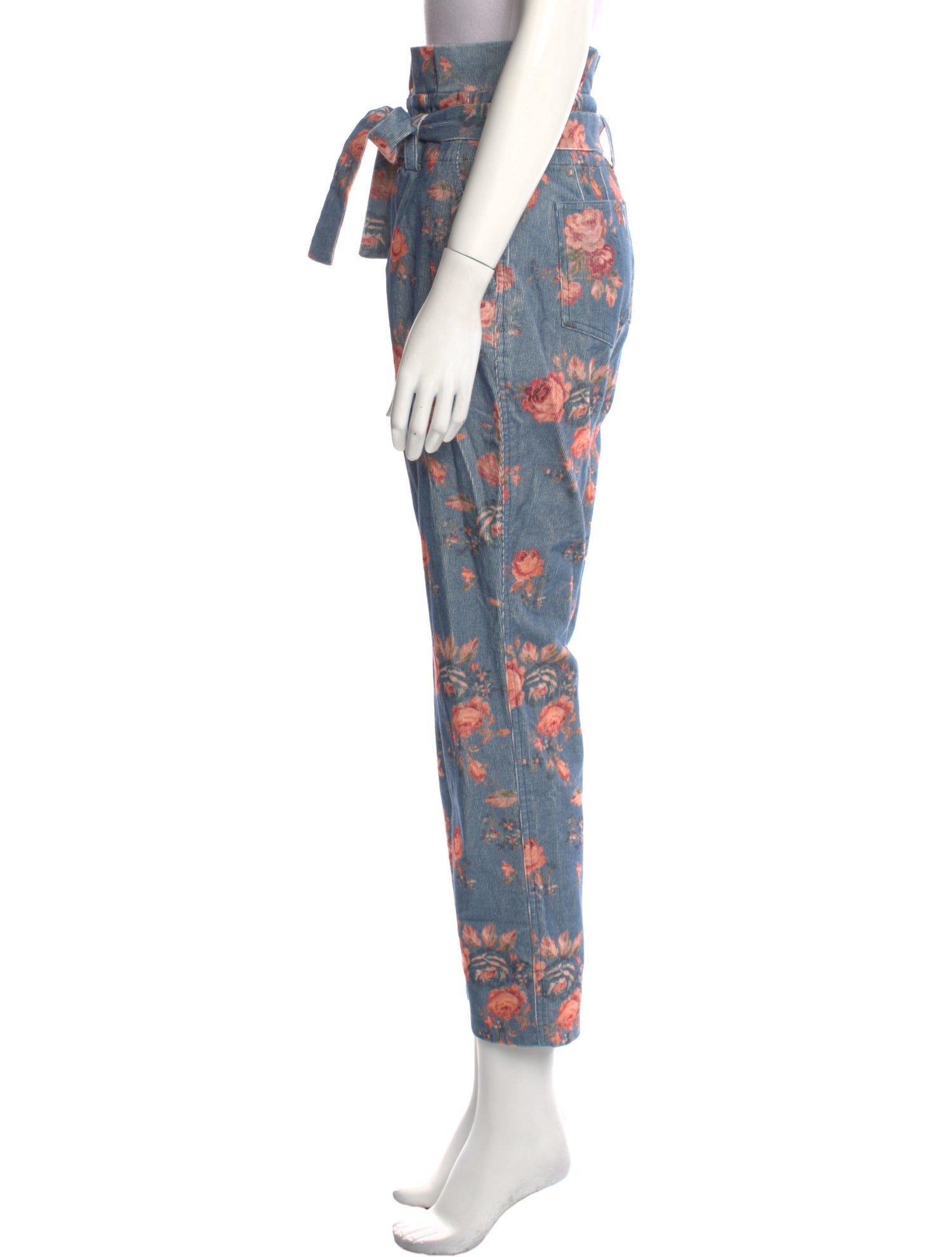 LoveShackFancy Floral Print Straight Leg Pants