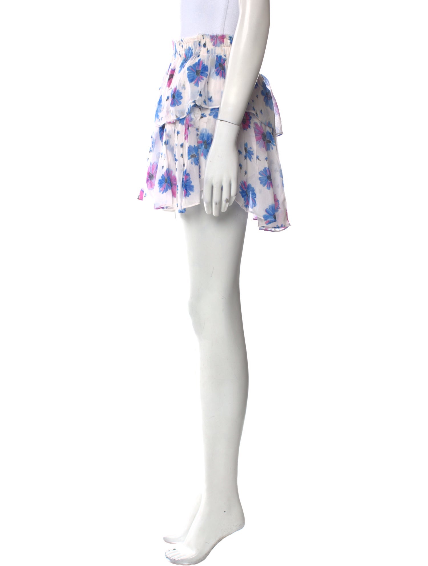 LoveShackFancy Floral Print Mini Skirt