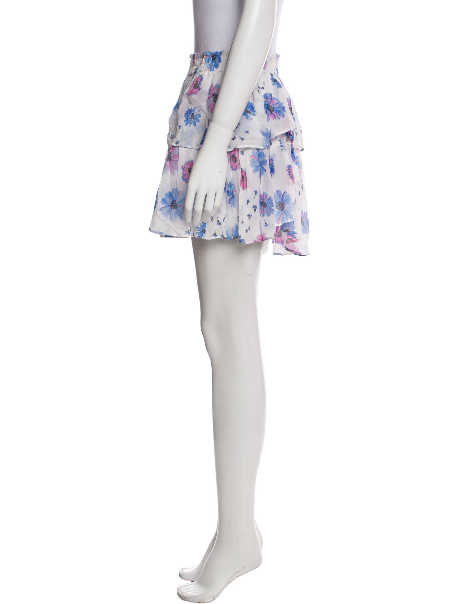 LoveShackFancy Floral Print Mini Skirt