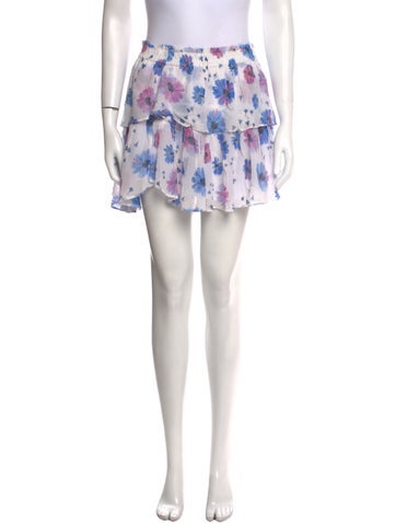 LoveShackFancy Skirts Floral Print Mini Skirt Petite
