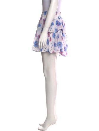 LoveShackFancy Floral Print Mini Skirt