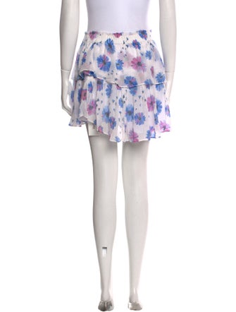 LoveShackFancy Floral Print Mini Skirt