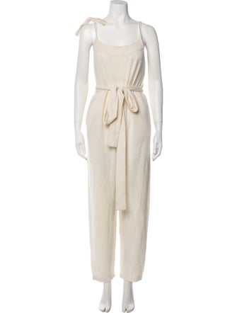 LoveShackFancy Wool Square Neckline Jumpsuit