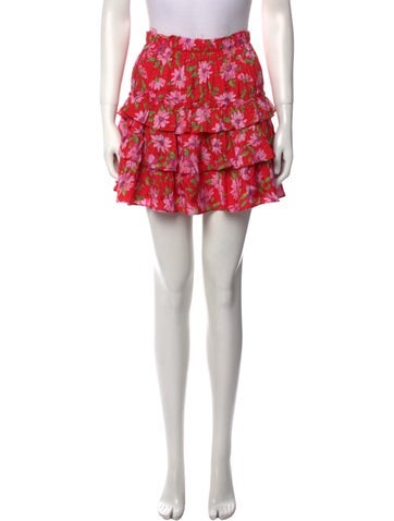 LoveShackFancy Skirts Floral Print Mini Skirt XS